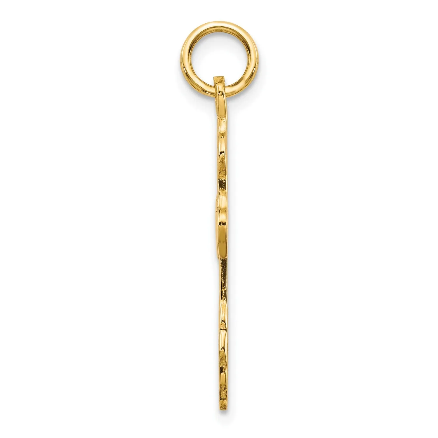 10K Yellow Gold Russian Eastern Orthodox Cross Crucifix Pendant Charm, 30x17mm