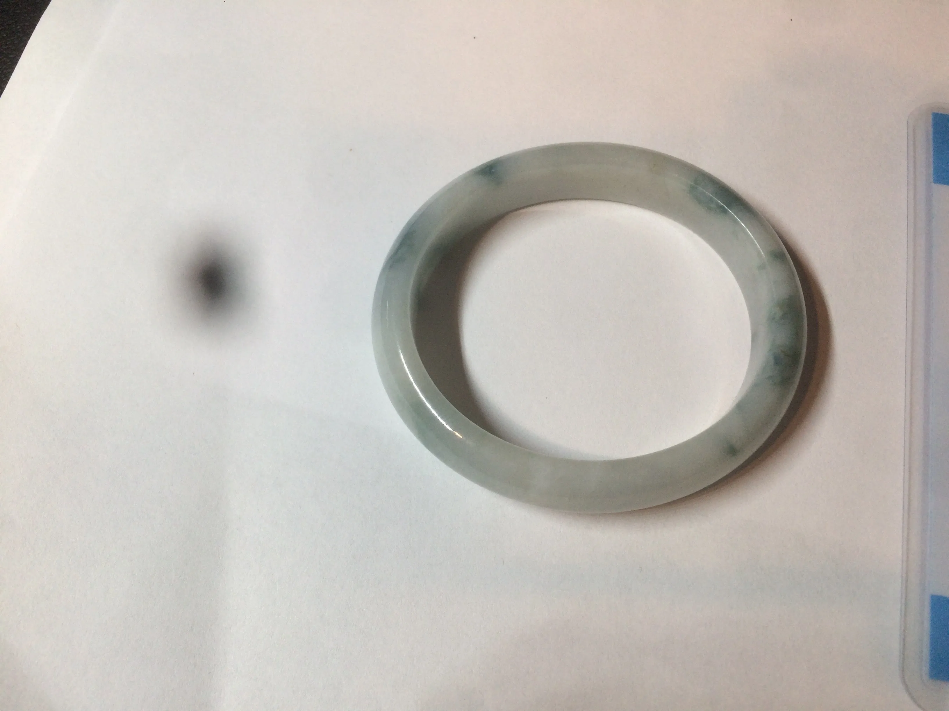 45mm certified 100% natural Type A green/white/blue oval jadeite jade bangle B110-5003