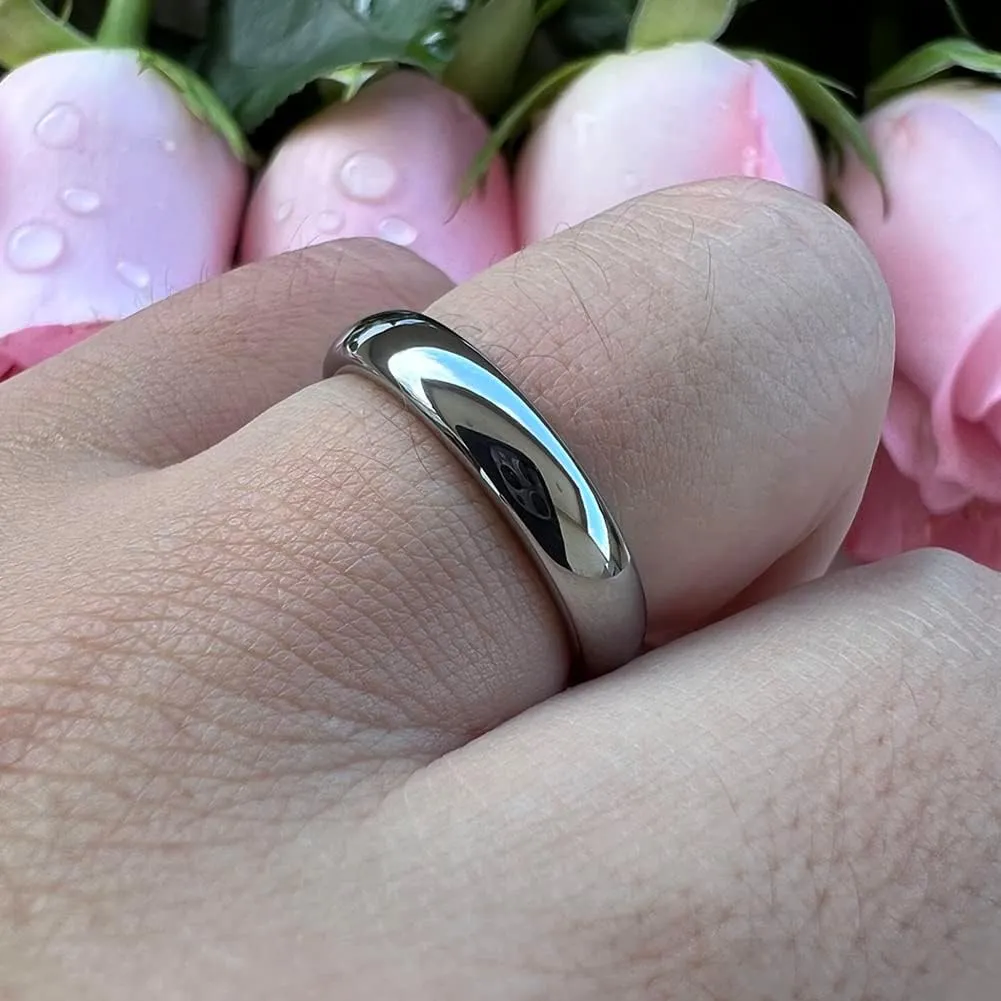 4mm 6mm 8mm 10mm Silver/Gold/White Tungsten Rings for Men Women Couple Fashion Jewelry Anniversary Engagement Wedding Bands Domed Polished I Love You Engraved Comfort Fit
