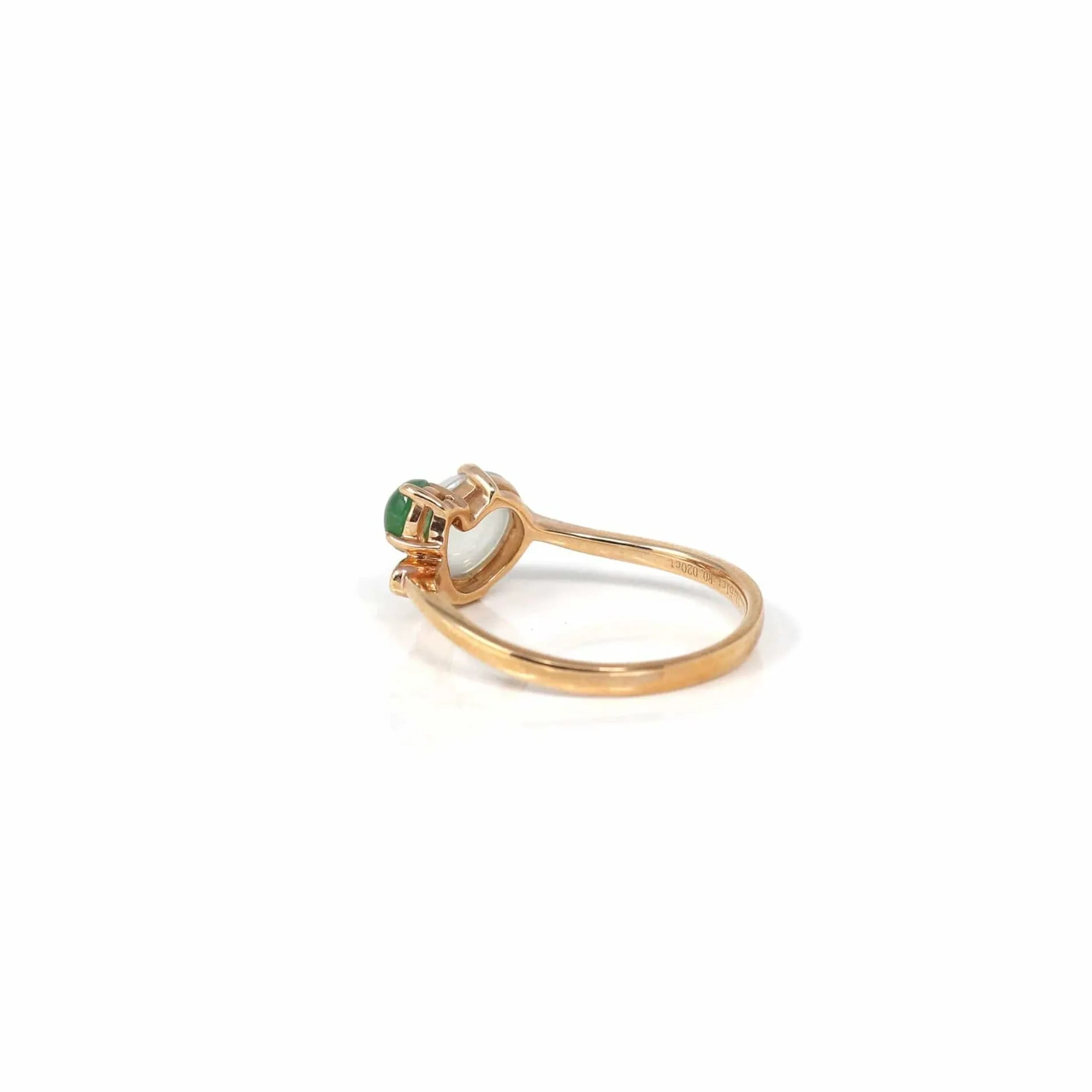 Baikalla? "Elora" 18k Rose Gold Natural Ice & Imperial Jadeite Engagement Ring With Rubies & Diamonds