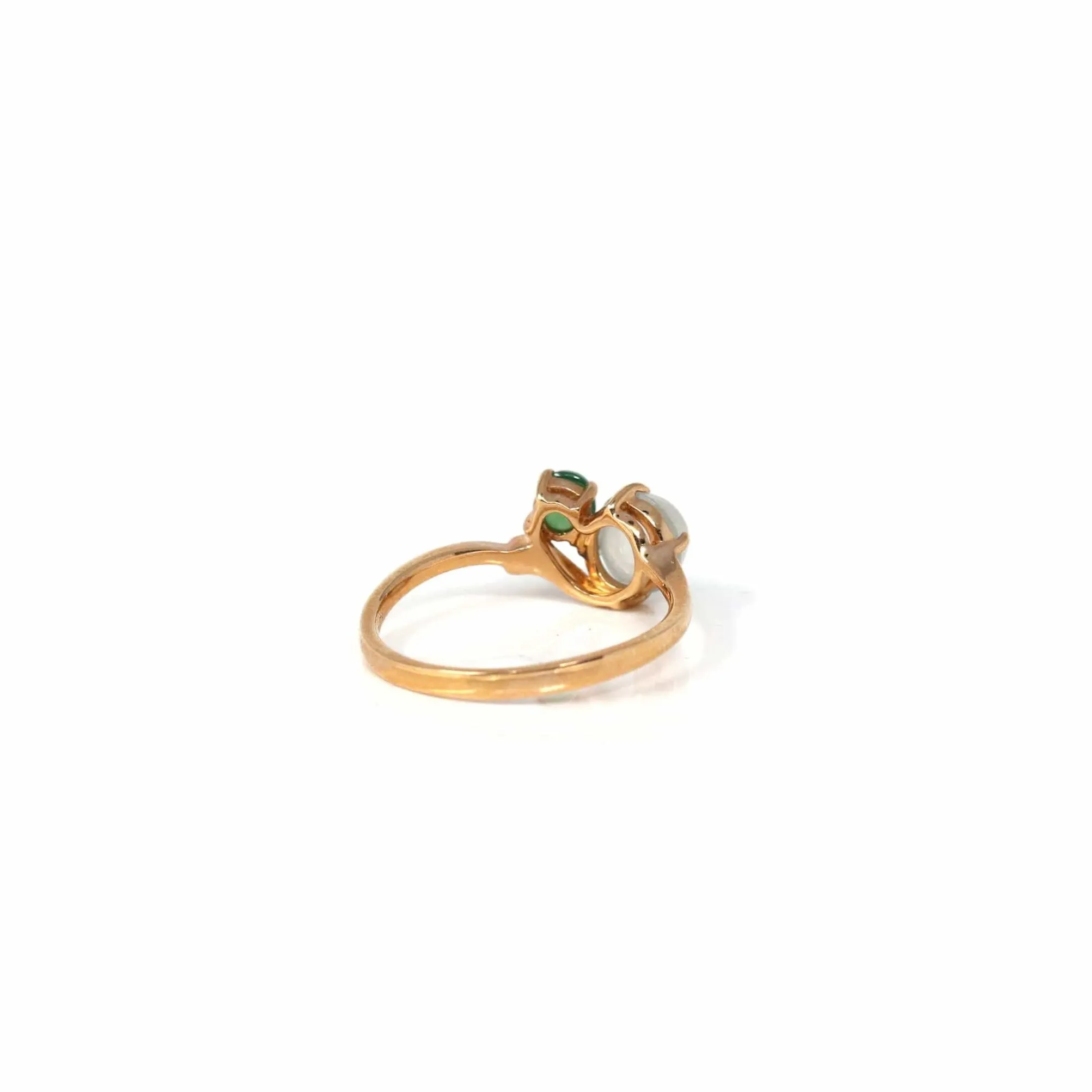 Baikalla? "Elora" 18k Rose Gold Natural Ice & Imperial Jadeite Engagement Ring With Rubies & Diamonds