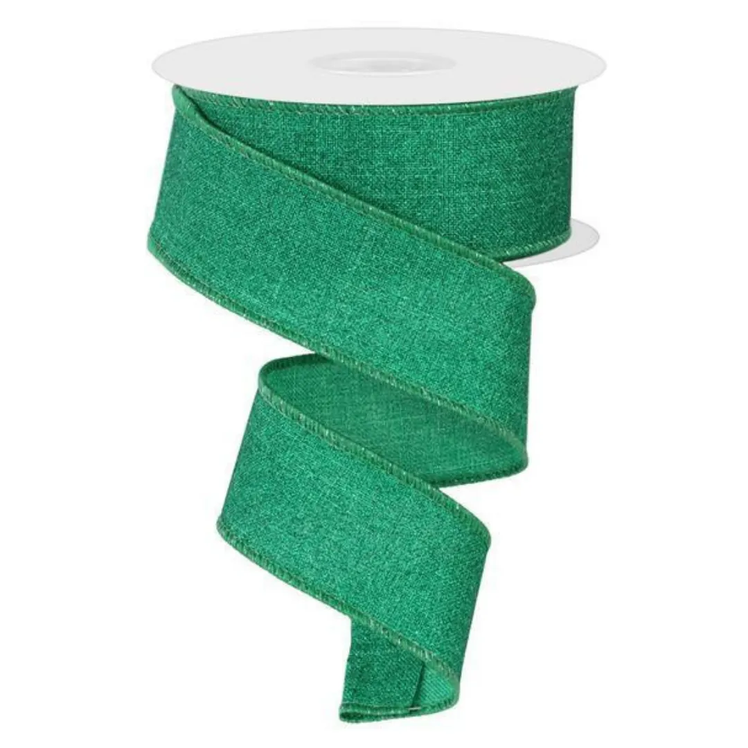 Fine Glitter On Royal Ribbon, 1.5"X10YD, Jadeite