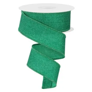 Fine Glitter On Royal Ribbon, 1.5"X10YD, Jadeite