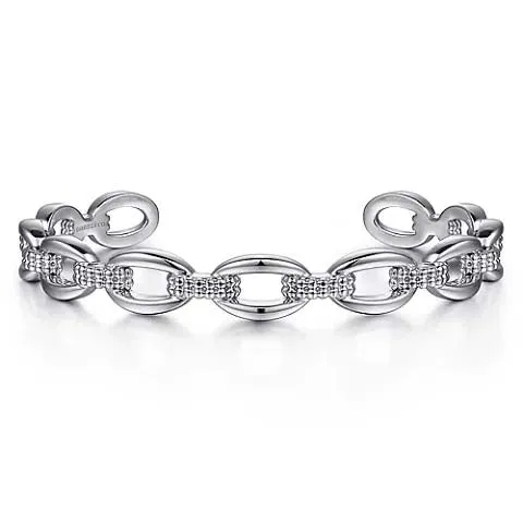Gabriel & Co. Bujukan Oval Link Cuff Bracelet in Sterling Silver
