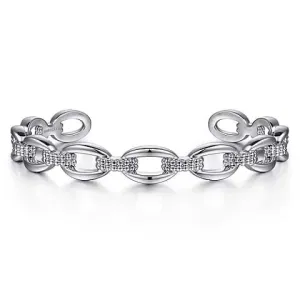 Gabriel & Co. Bujukan Oval Link Cuff Bracelet in Sterling Silver