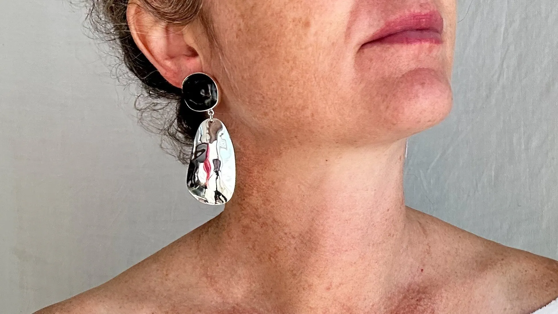 Jade Earrings. Sterling Silver. Post Earrings. 2207
