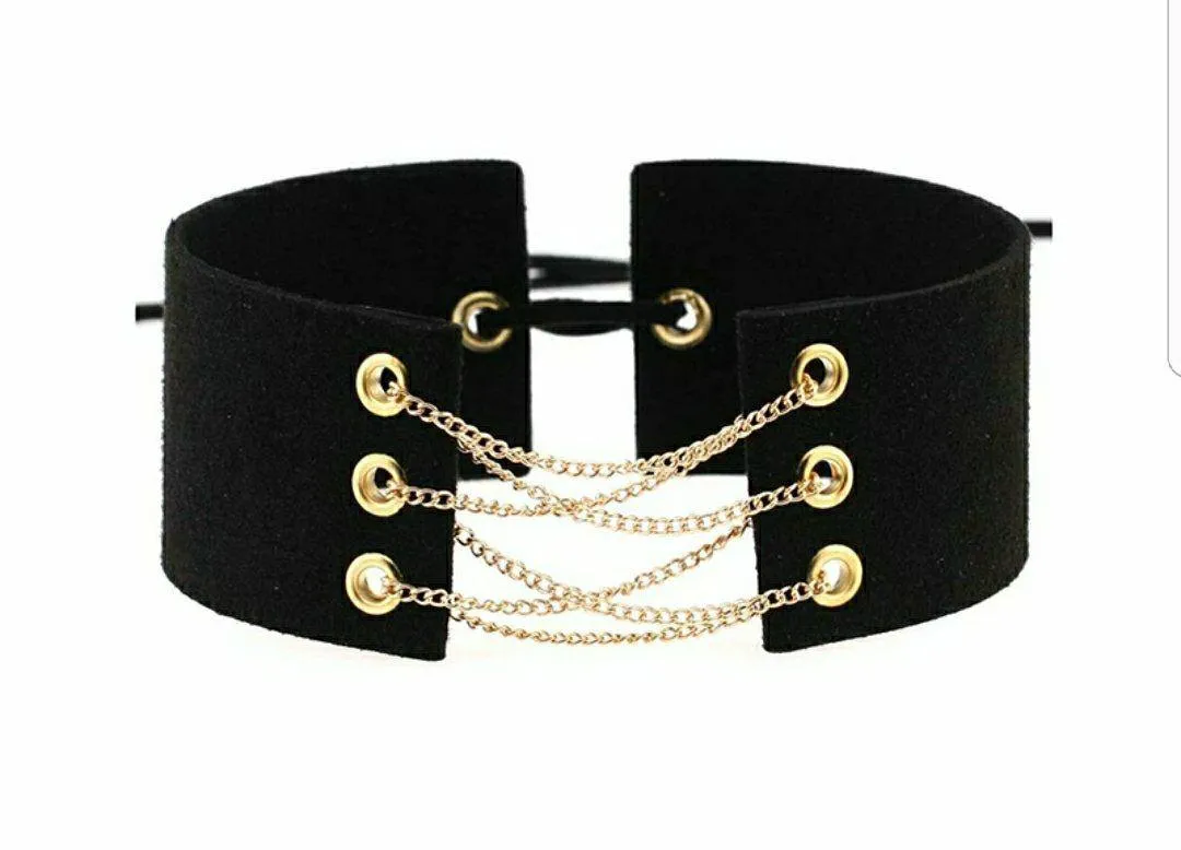 Jewellery Faux Suede Wide Choker