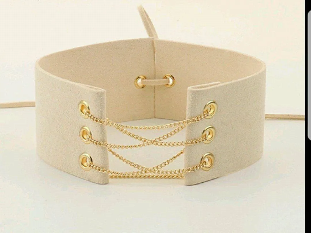 Jewellery Faux Suede Wide Choker