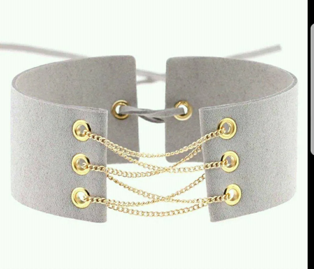 Jewellery Faux Suede Wide Choker