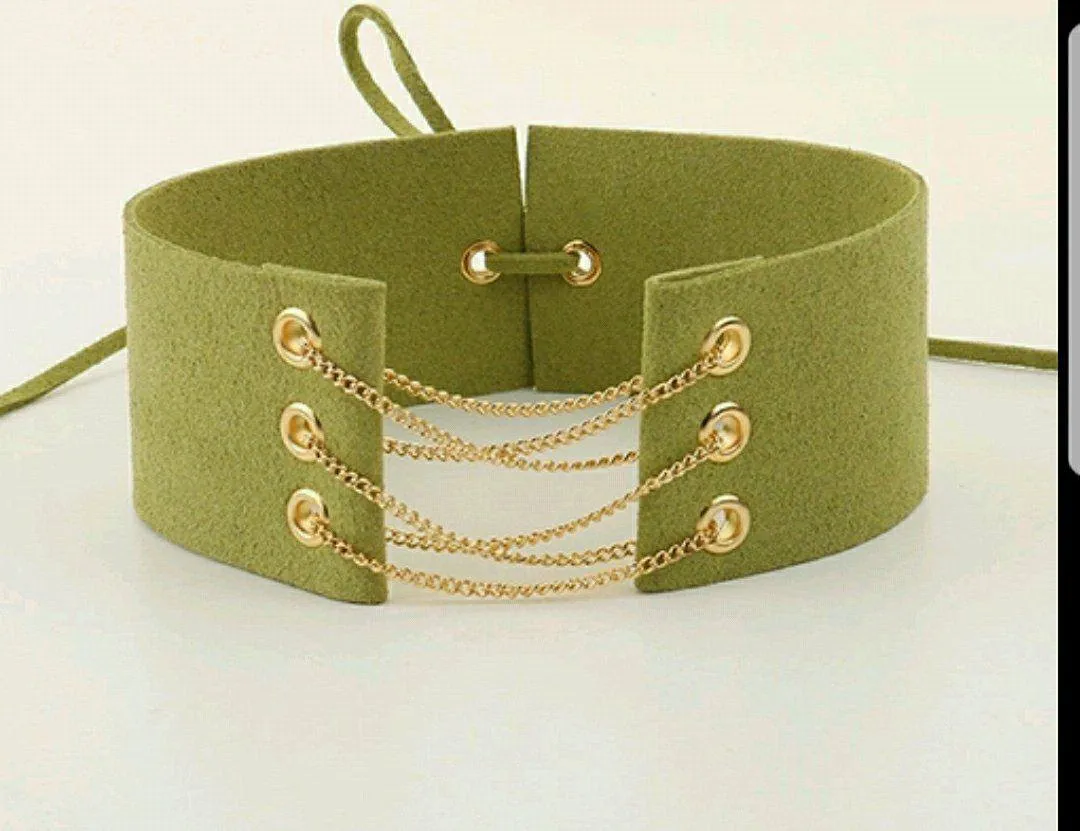 Jewellery Faux Suede Wide Choker