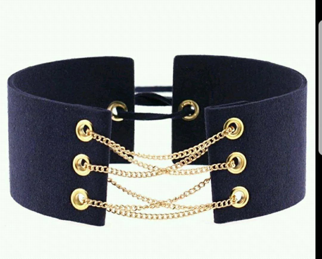 Jewellery Faux Suede Wide Choker