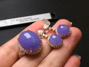 Lavender Jadeite Jewelry Set