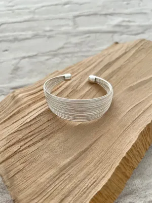 Liquid Cuff Bangle Silver