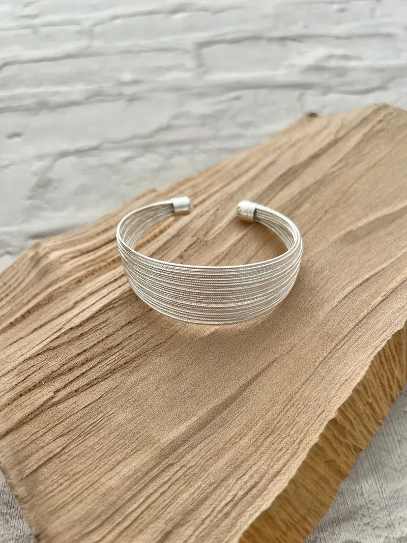 Liquid Cuff Bangle Silver