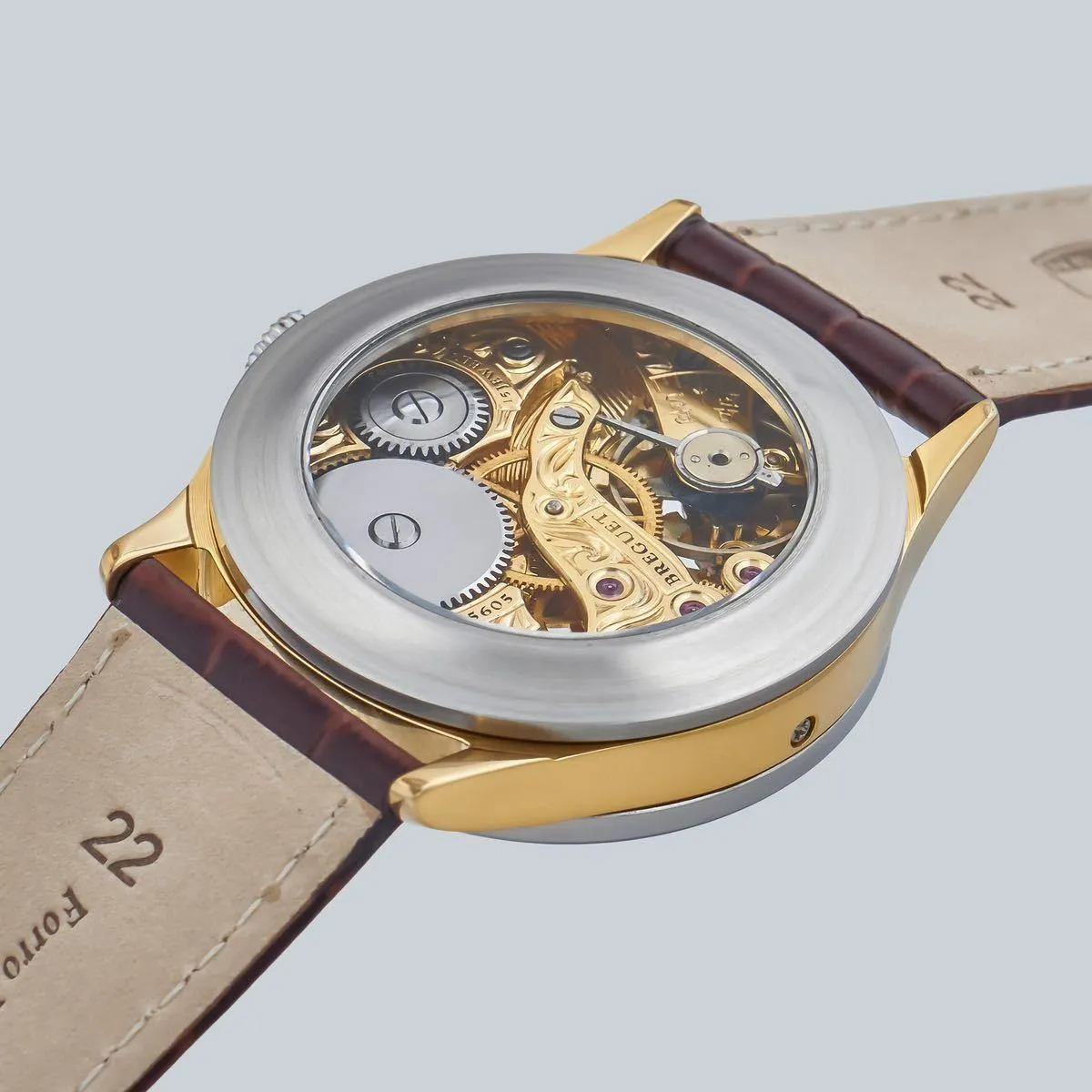 Marriage watch Breguet 45mm men's wristwatch arranged as a pocket watch, half-year warranty, manual winding skeleton