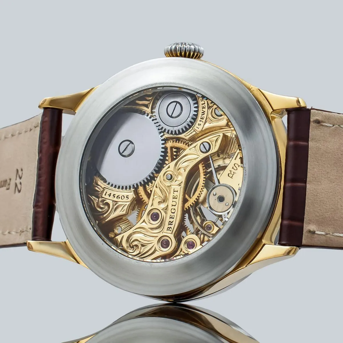 Marriage watch Breguet 45mm men's wristwatch arranged as a pocket watch, half-year warranty, manual winding skeleton