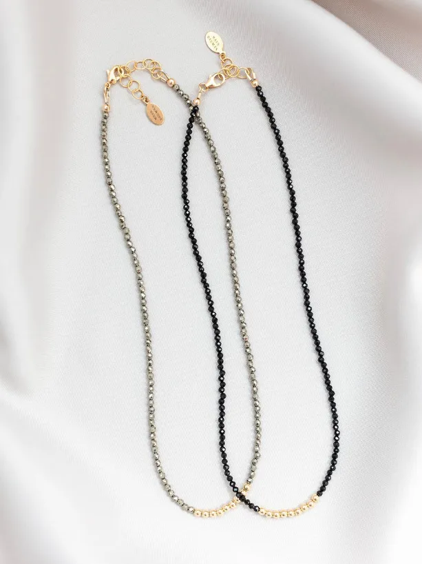 MEG CHOKER IN BLACK SPINEL