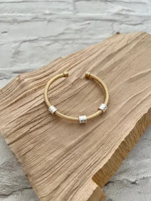 Mel Torque Bangle Gold/Silver