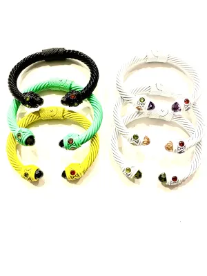 Multi Stone Inspired Renaissance Bangle Bracelet