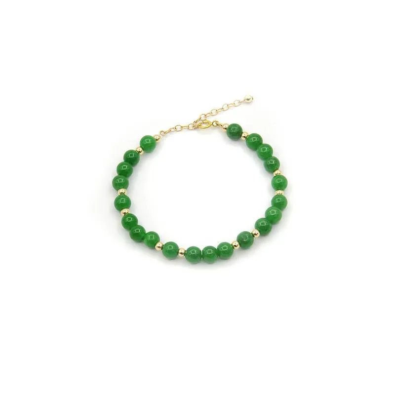 Natural Jade Bracelet Jadeite 18k Gold-Filled Bracelet NB133